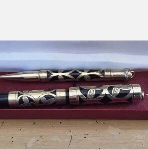 Morrison's Vintage RARE 1/40 14k Gold Filigree Fountain Pen/Pencil Set